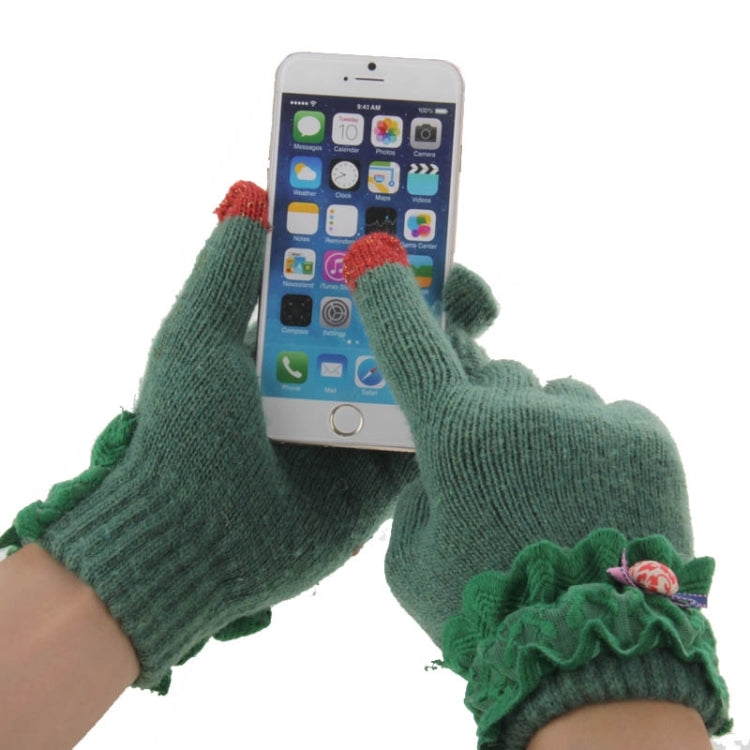 Fashionable Bowknot and Button Style 2-finger Capacitive Touch Gloves for Women, For iPhone, Galaxy, Huawei, Xiaomi, LG, HTC and Other Smart Phones