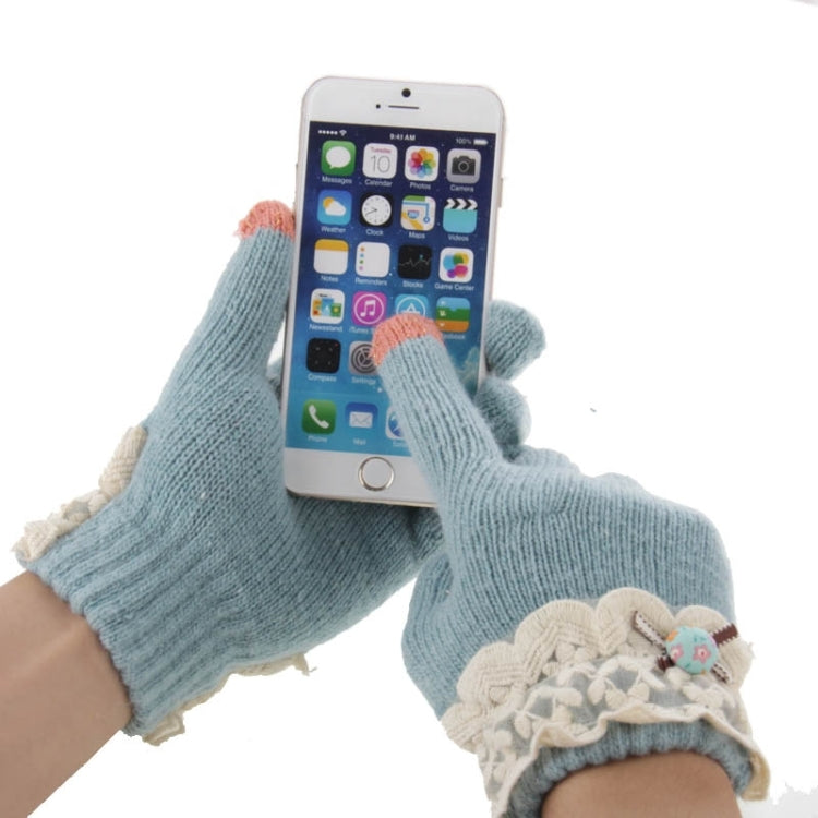 Fashionable Bowknot and Button Style 2-finger Capacitive Touch Gloves for Women, For iPhone, Galaxy, Huawei, Xiaomi, LG, HTC and Other Smart Phones