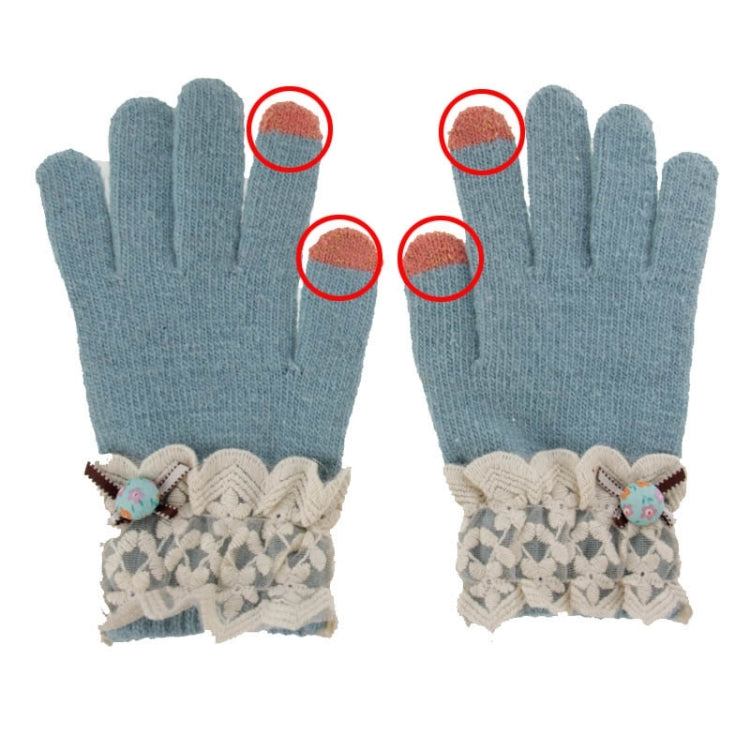 Fashionable Bowknot and Button Style 2-finger Capacitive Touch Gloves for Women, For iPhone, Galaxy, Huawei, Xiaomi, LG, HTC and Other Smart Phones