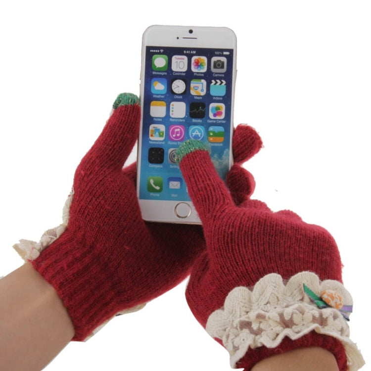 Fashionable Bowknot and Button Style 2-finger Capacitive Touch Gloves for Women, For iPhone, Galaxy, Huawei, Xiaomi, LG, HTC and Other Smart Phones