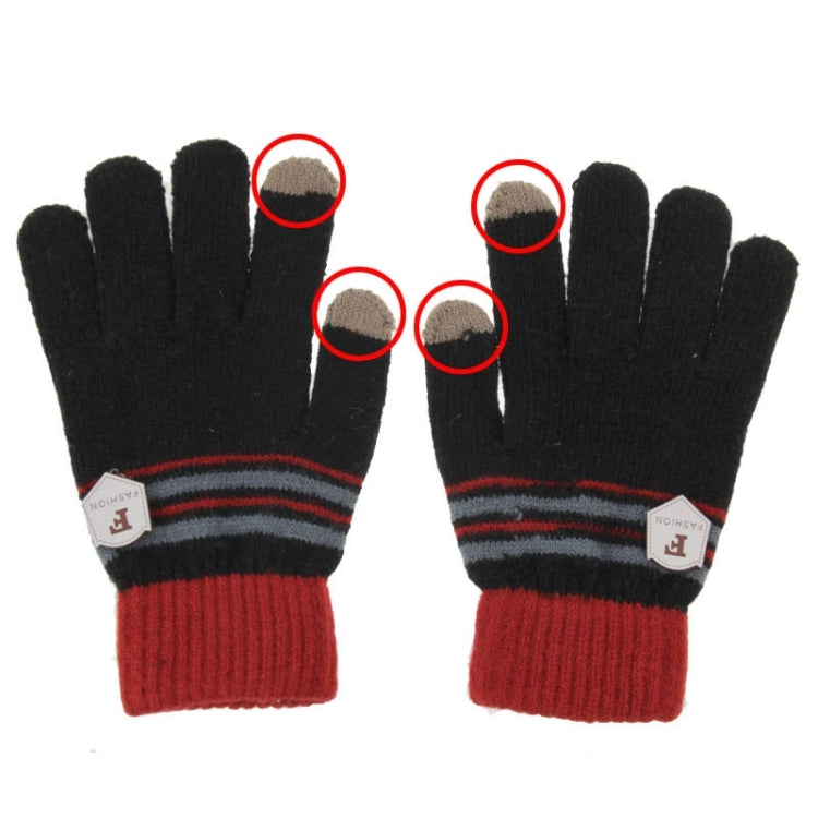 Fashionable Stripe Style 2-finger Capacitive Touch Gloves for Men