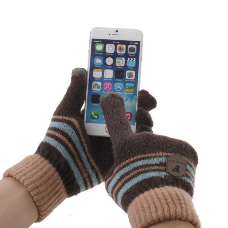 Fashionable Stripe Style 2-finger Capacitive Touch Gloves for Men