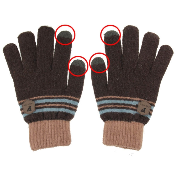 Fashionable Stripe Style 2-finger Capacitive Touch Gloves for Men