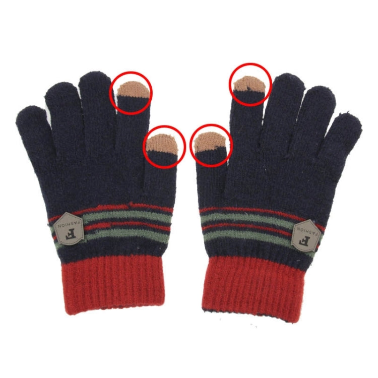 Fashionable Stripe Style 2-finger Capacitive Touch Gloves for Men