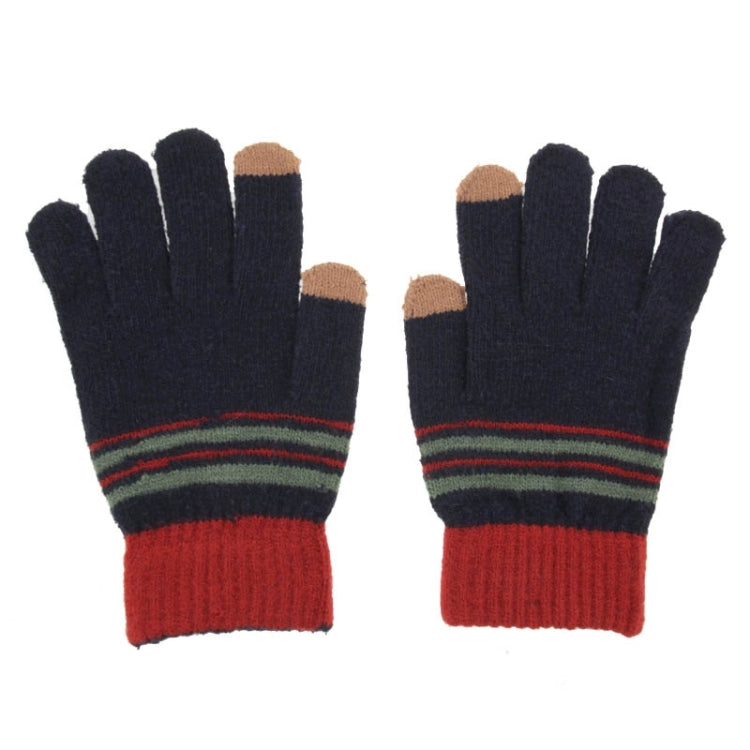 Fashionable Stripe Style 2-finger Capacitive Touch Gloves for Men