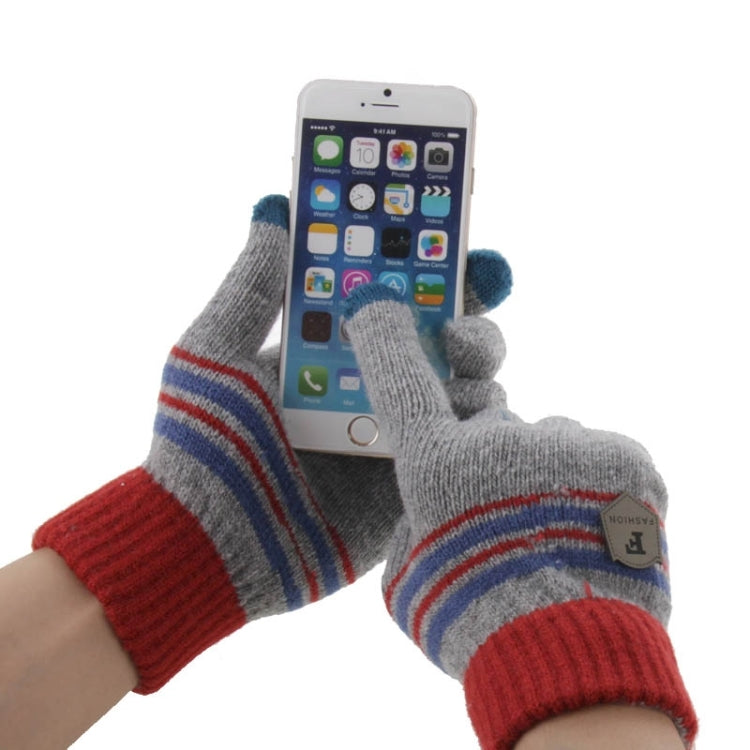 Fashionable Stripe Style 2-finger Capacitive Touch Gloves for Men