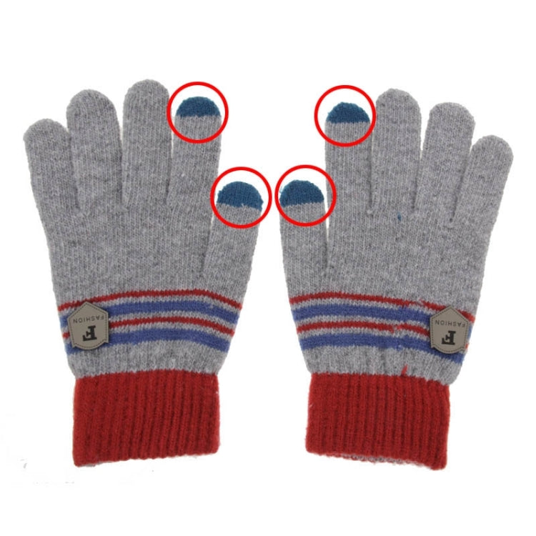 Fashionable Stripe Style 2-finger Capacitive Touch Gloves for Men