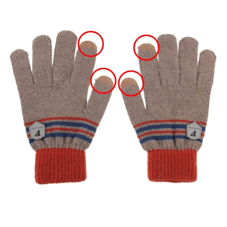 Fashionable Stripe Style 2-finger Capacitive Touch Gloves for Men
