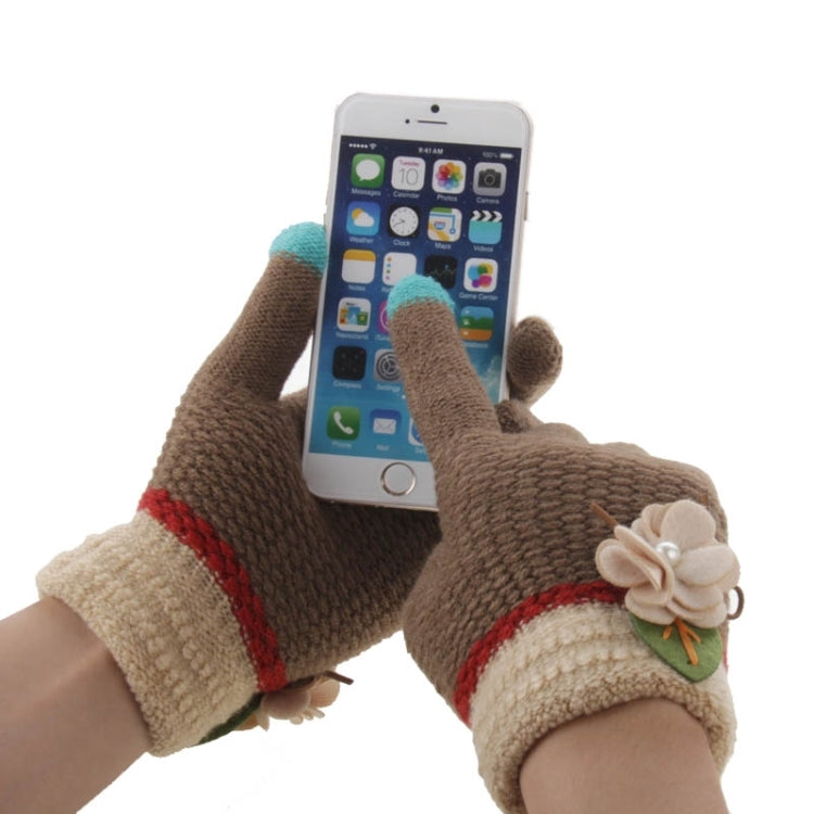 Fashionable Flower Style 2-finger Capacitive Touch Gloves for Women
