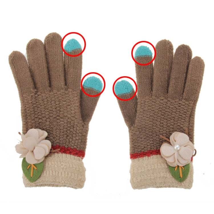 Fashionable Flower Style 2-finger Capacitive Touch Gloves for Women