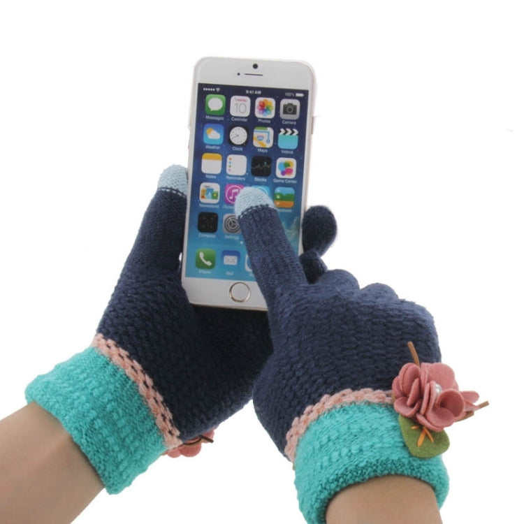 Fashionable Flower Style 2-finger Capacitive Touch Gloves for Women