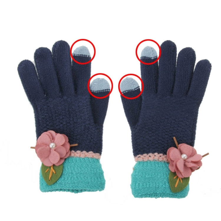 Fashionable Flower Style 2-finger Capacitive Touch Gloves for Women