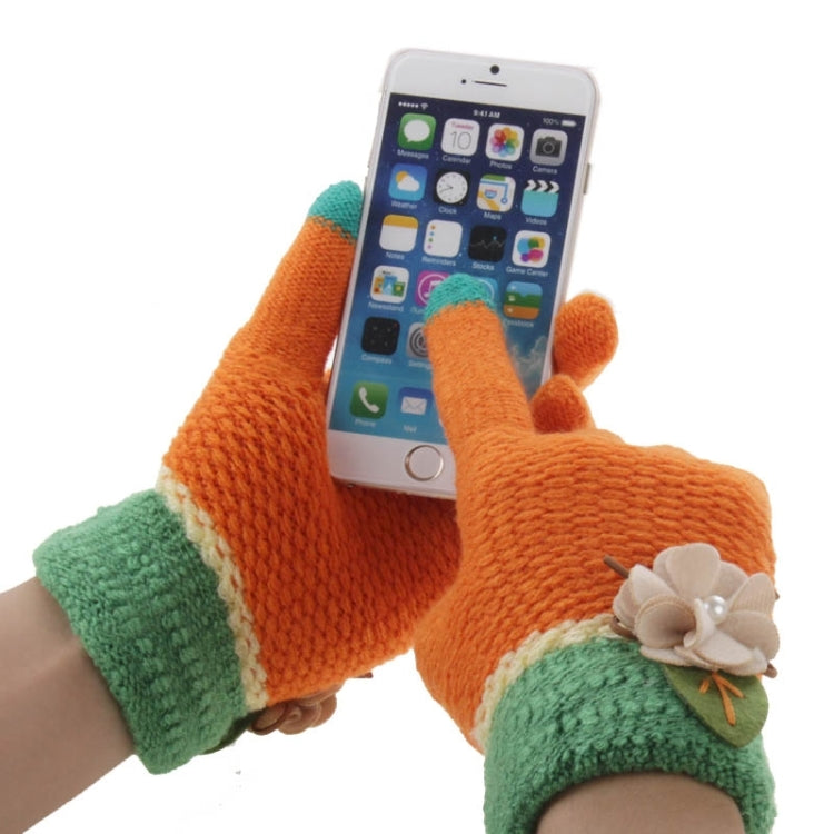 Fashionable Flower Style 2-finger Capacitive Touch Gloves for Women