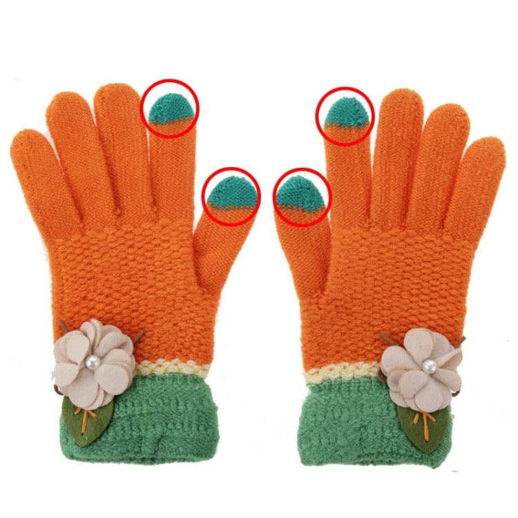 Fashionable Flower Style 2-finger Capacitive Touch Gloves for Women