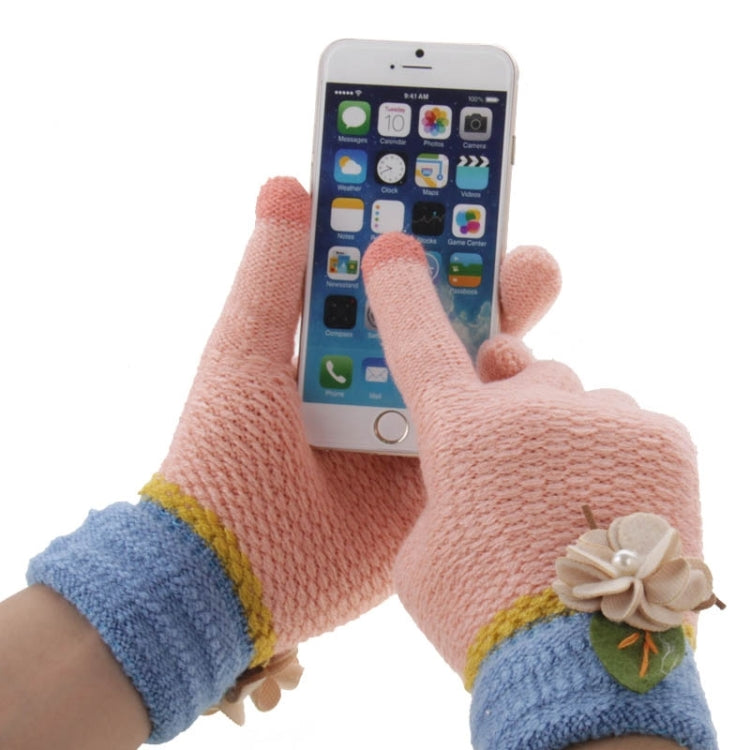 Fashionable Flower Style 2-finger Capacitive Touch Gloves for Women