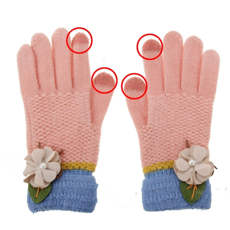 Fashionable Flower Style 2-finger Capacitive Touch Gloves for Women