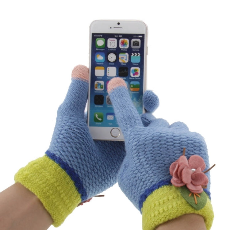 Fashionable Flower Style 2-finger Capacitive Touch Gloves for Women