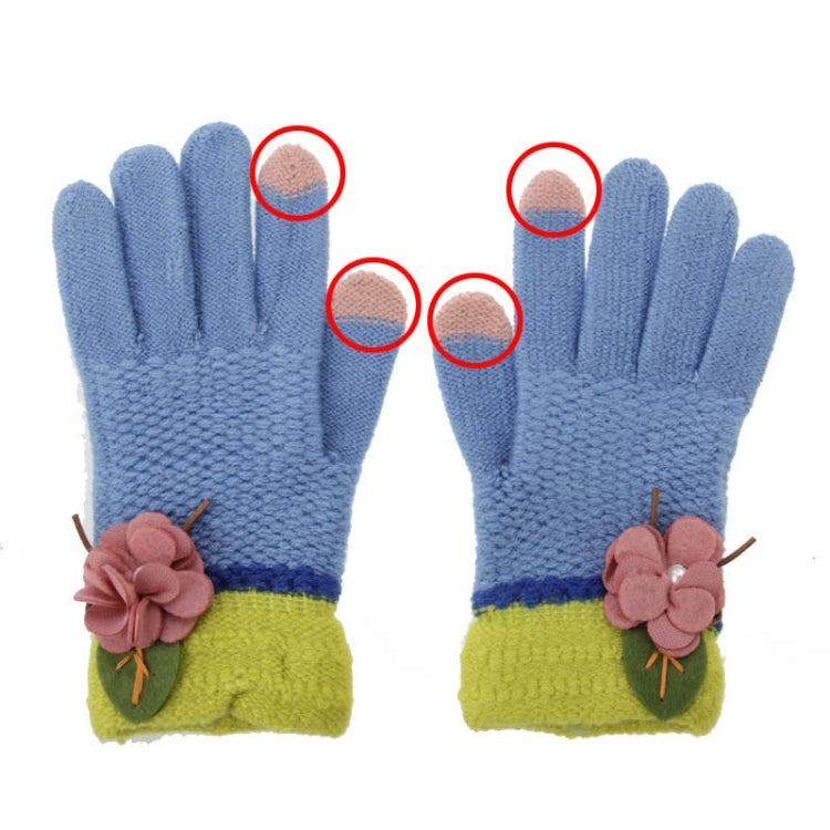 Fashionable Flower Style 2-finger Capacitive Touch Gloves for Women