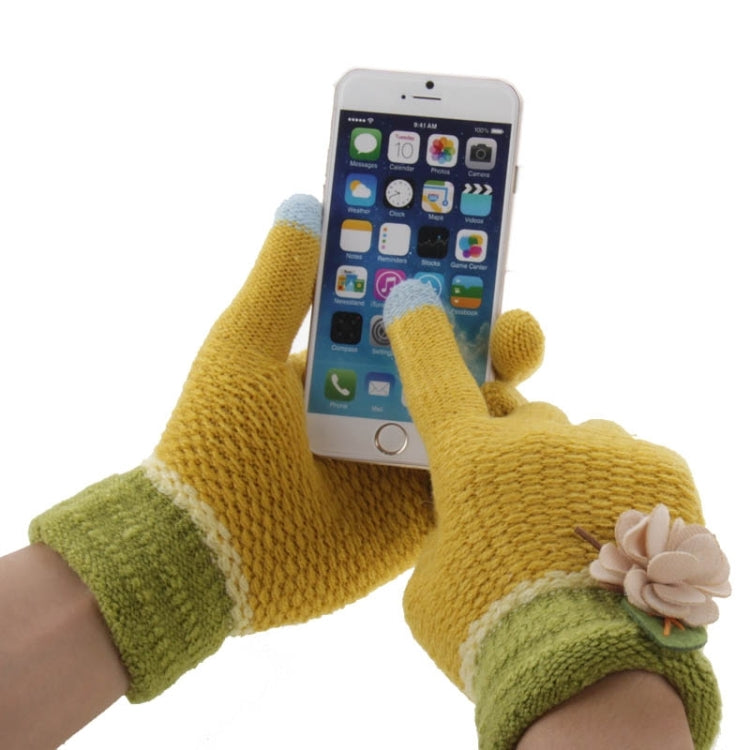 Fashionable Flower Style 2-finger Capacitive Touch Gloves for Women
