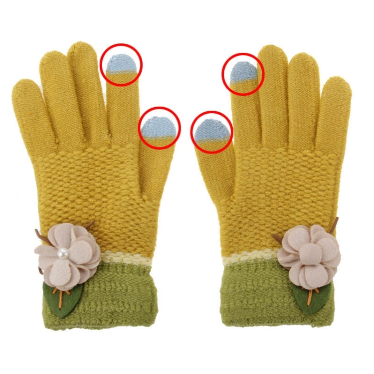 Fashionable Flower Style 2-finger Capacitive Touch Gloves for Women