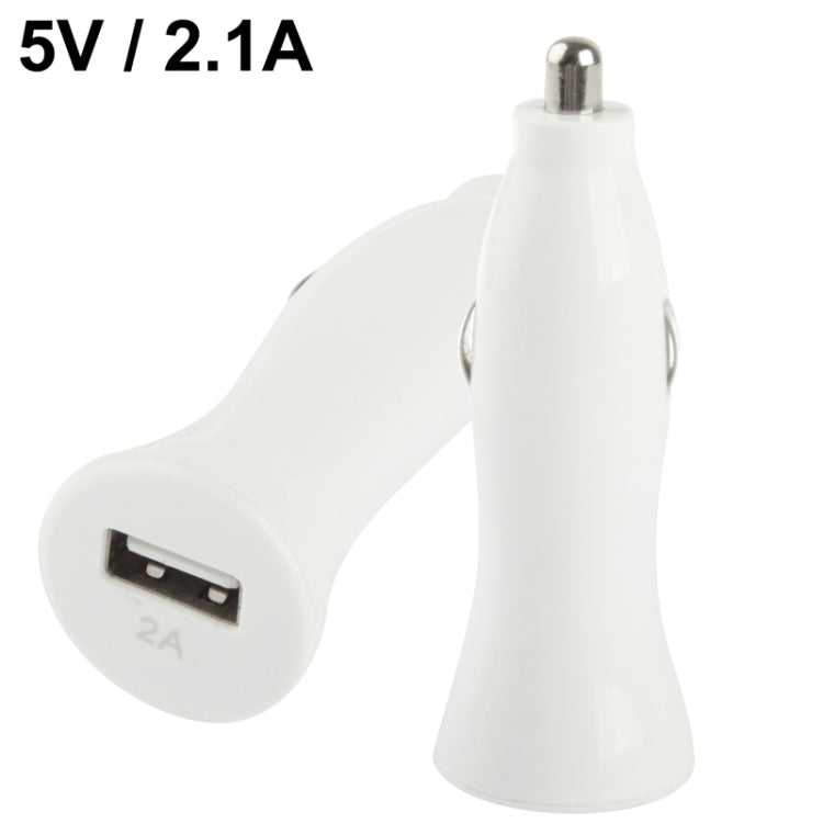 DC 5V / 2.1A Car Charger, For iPhone, iPad, Galaxy,  Huawei, Xiaomi, LG, HTC, other Smart Phones and Tablets(White)