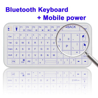 2 in 1 (Mini Bluetooth Keyboard + Mobile power) for iPad, iPhone 4 & 4S, Mobile Phone(White)