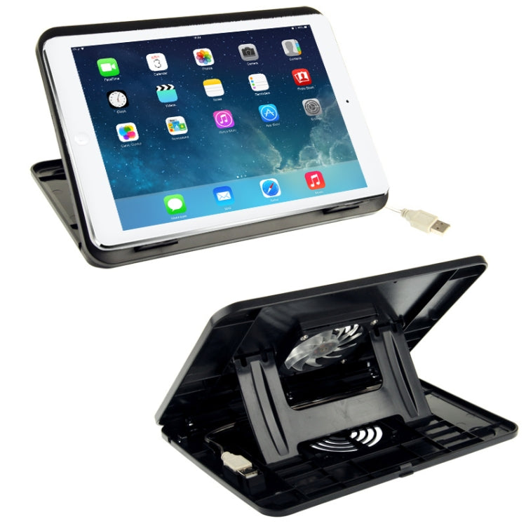 2 in 1 (Powerful USB Cooler Pad + Adjustable Holder) for iPad, 7 inch Laptop