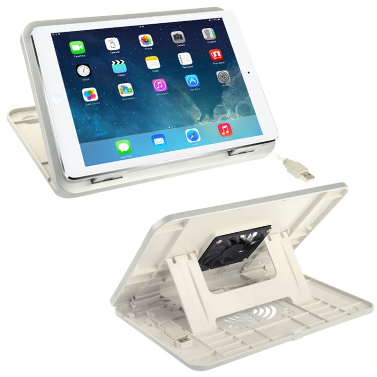 2 in 1 (Powerful USB Cooler Pad + Adjustable Holder) for iPad, 7 inch Laptop