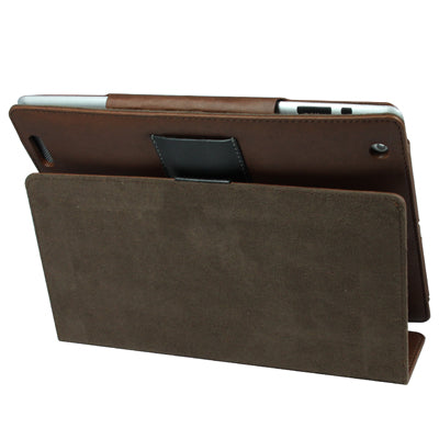 High Quality Leather Case with Holder for iPad 2 (Coffee)