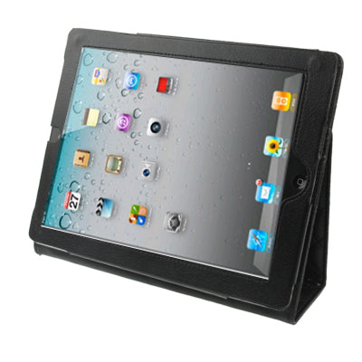 Leather Case with Holder for iPad 2 ,Size:24.7x19.5x1.8cm (Black)