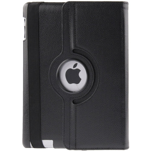 360 Degree Rotatable Litchi Texture Leather Case with Sleep / Wake-up function & Holder for iPad 4 / New iPad (iPad 3) / iPad 2