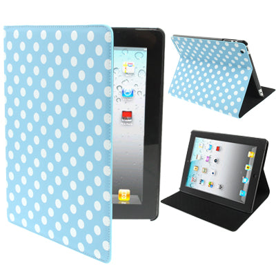 Dot Style Leather Case with Sleep / Wake-up Function & Holder for New iPad & iPad 3 / iPad 2  / iPad 4(Blue)
