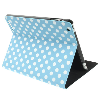 Dot Style Leather Case with Sleep / Wake-up Function & Holder for New iPad & iPad 3 / iPad 2  / iPad 4(Blue)