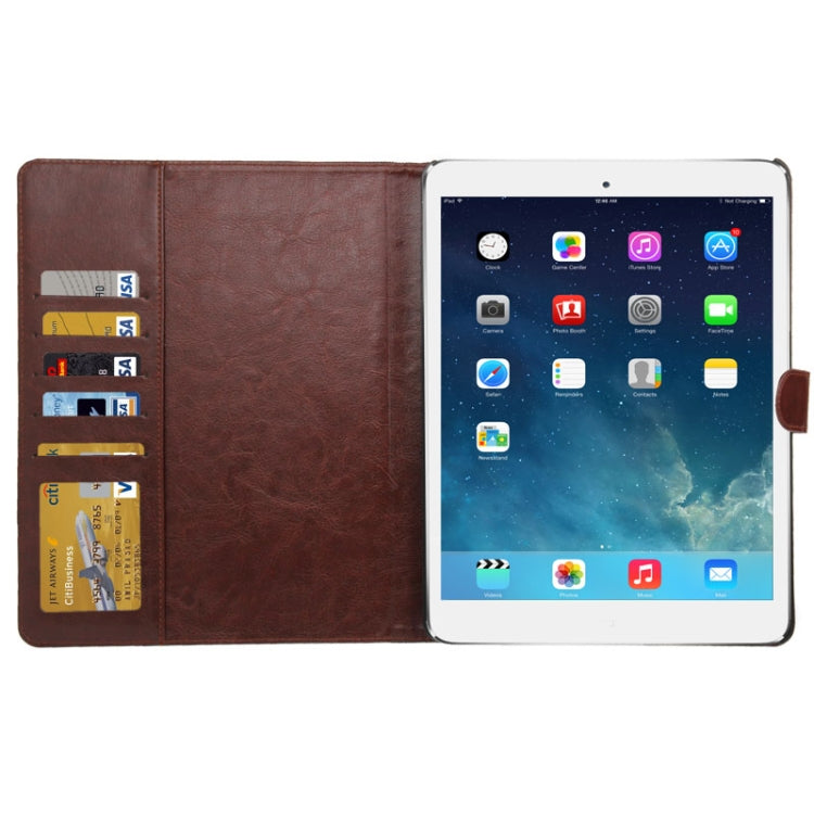 Denim Texture Leather Case with Credit Card Slots & Holder with Holder for iPad 4 / iPad New (iPad 3) / iPad 2 (Dark Blue)