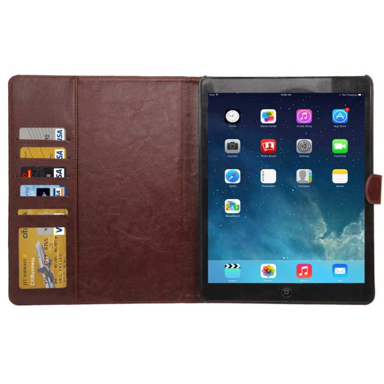 Denim Texture Leather Case with Credit Card Slots & Holder with Holder for iPad 4 / iPad New (iPad 3) / iPad 2 (Dark Blue)