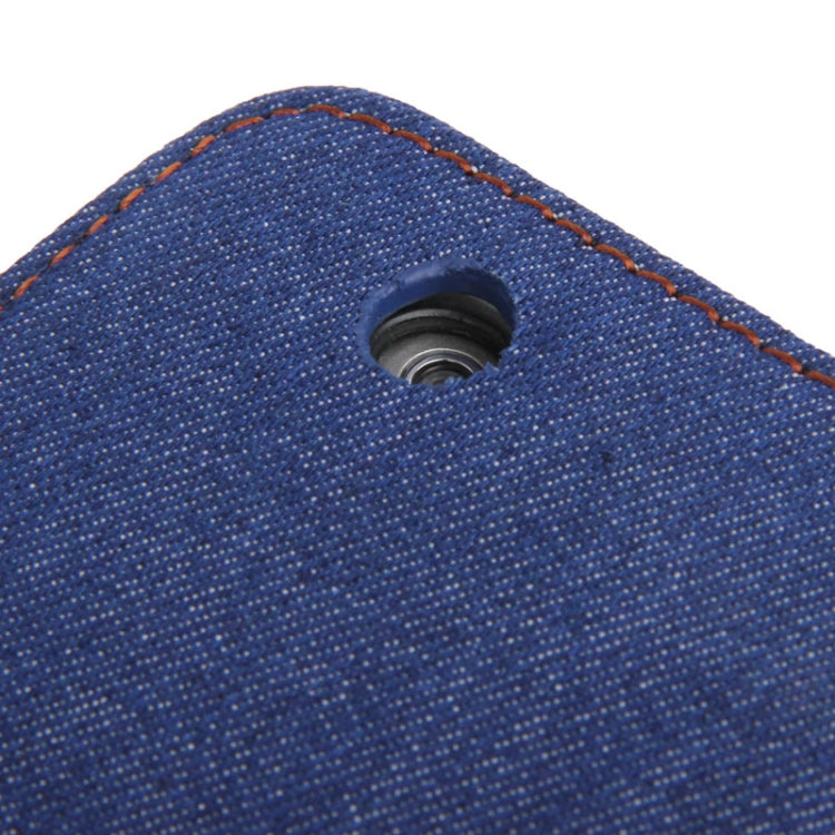 Denim Texture Leather Case with Credit Card Slots & Holder with Holder for iPad 4 / iPad New (iPad 3) / iPad 2 (Dark Blue)