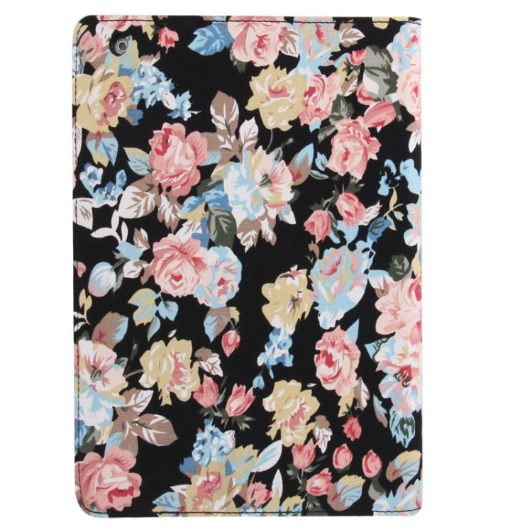 Peony Pattern Denim Texture Leather Case with Credit Card Slots & Holder for iPad 4 / iPad New (iPad 3) / iPad 2