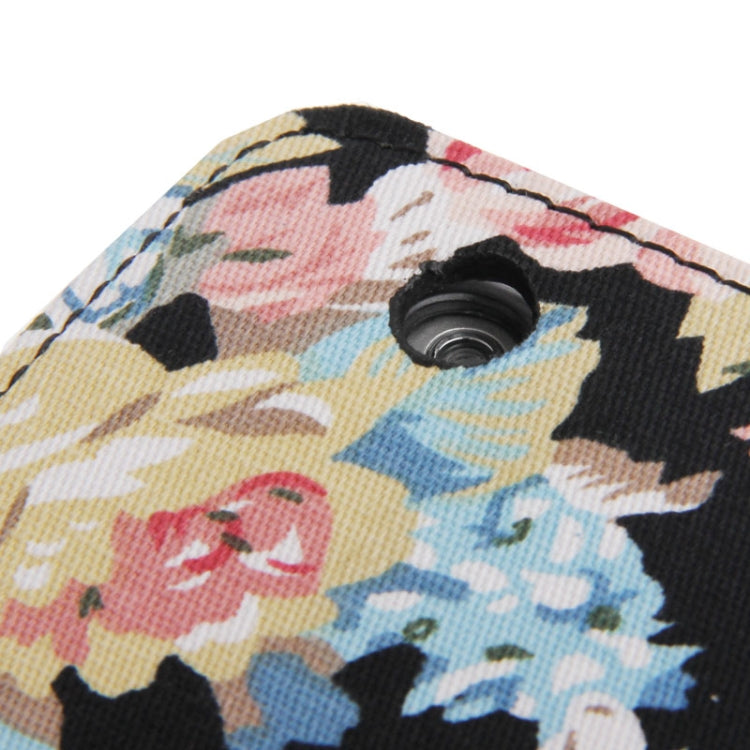 Peony Pattern Denim Texture Leather Case with Credit Card Slots & Holder for iPad 4 / iPad New (iPad 3) / iPad 2