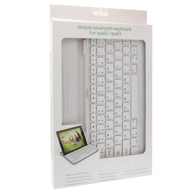 Perfect Design Mobile Bluetooth 3.0 ABS Hard Keyboard for New iPad (iPad 3) / iPad 2(White)