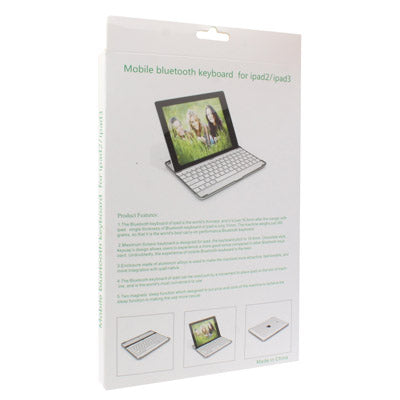 Perfect Design Mobile Bluetooth 3.0 ABS Hard Keyboard for New iPad (iPad 3) / iPad 2(White)