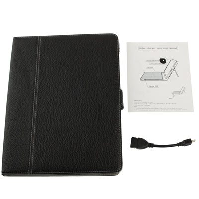 Ultra-thin Leather Case with Detachable Solar Panel for iPad 2 (IS16)