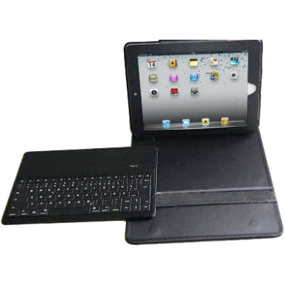 2 in 1 Split design Bluetooth Keyboard + Folding Leather Tablet Case for iPad 2(Black)