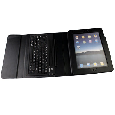 2 in 1 Bluetooth Keyboard + Folding Leather Protective Case for iPad 2 / iPad(Black)