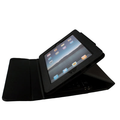 2 in 1 Bluetooth Keyboard + Folding Leather Protective Case for iPad 2 / iPad(Black)