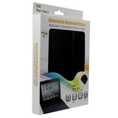 2 in 1 Bluetooth Keyboard + Folding Leather Protective Case for iPad 2 / iPad(Black)