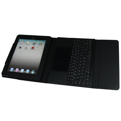 2 in 1 Bluetooth Keyboard + Folding Leather Protective Case for iPad 2(Black)
