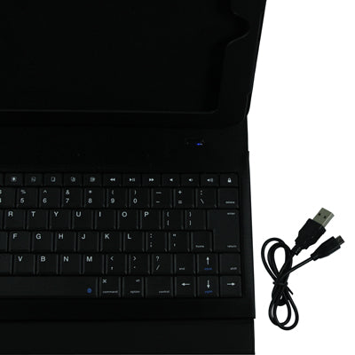 2 in 1 Bluetooth Keyboard + Folding Leather Protective Case for iPad 2(Black)
