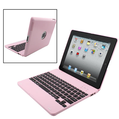 Bluetooth Keyboard with Plastic Tablet Case Holder for iPad 2 / iPad 3 / iPad 4(Pink)