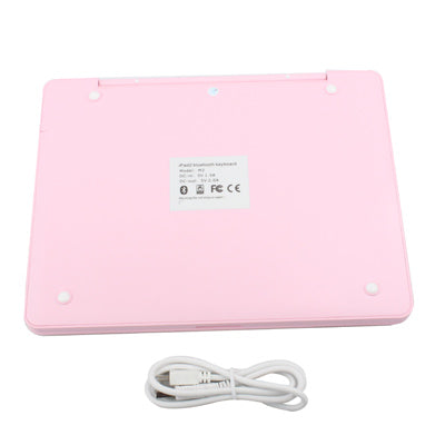 Bluetooth Keyboard with Plastic Tablet Case Holder for iPad 2 / iPad 3 / iPad 4(Pink)