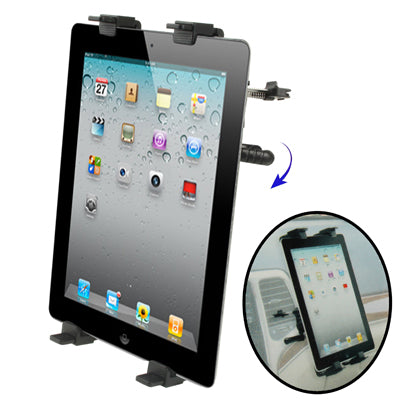 Car Air Conditioner Vents Holder for iPad 2 / iPad, Support 360 Degree Rotation(Black)